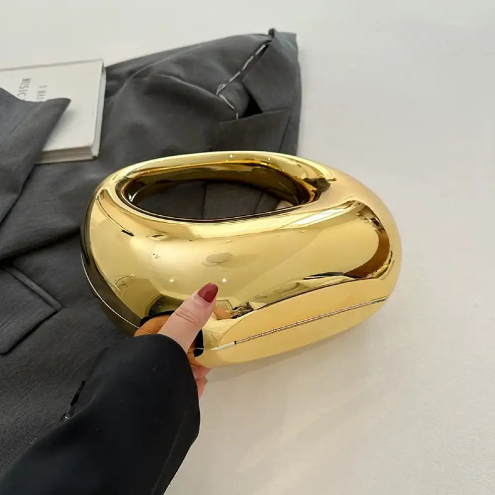Bolsa Clutch em Acrílico Elise - Dourado