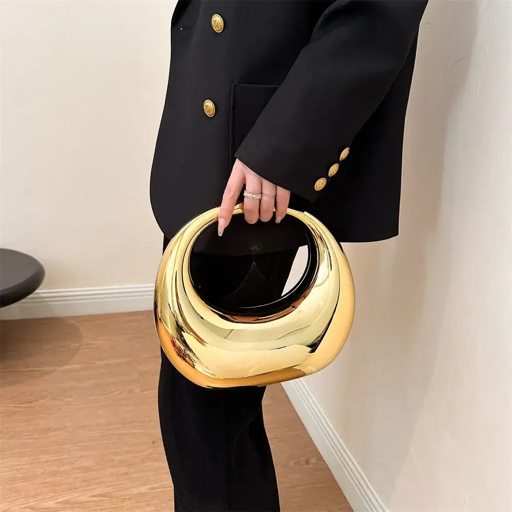 Bolsa Clutch em Acrílico Elise - Dourado