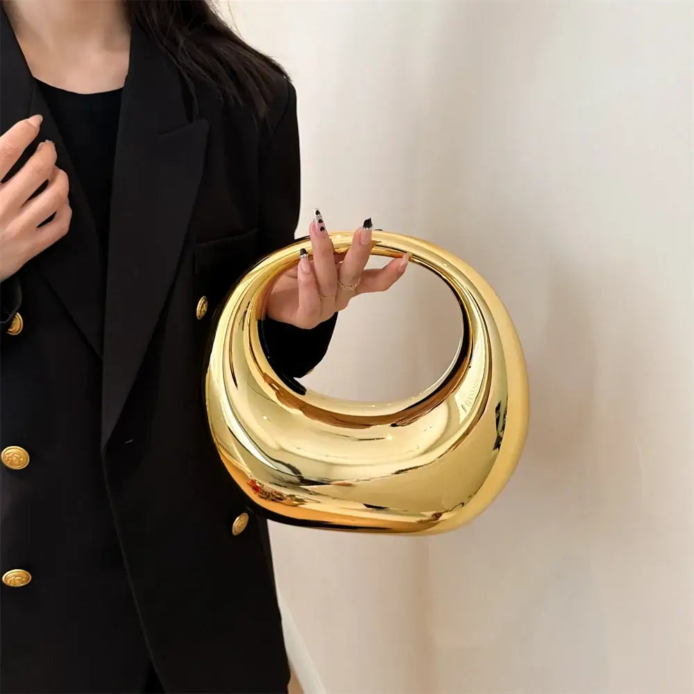 Bolsa Clutch em Acrílico Elise - Dourado