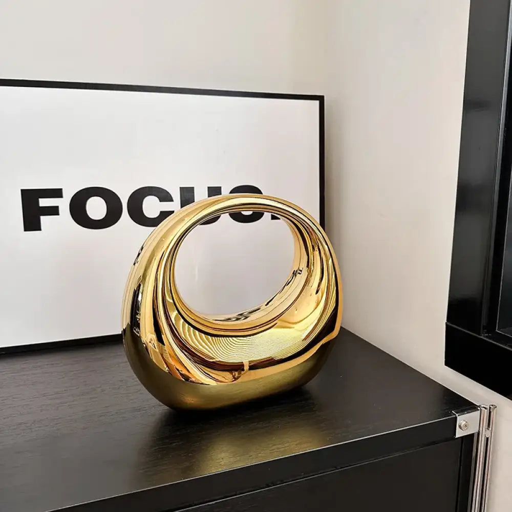 Bolsa Clutch em Acrílico Elise - Dourado