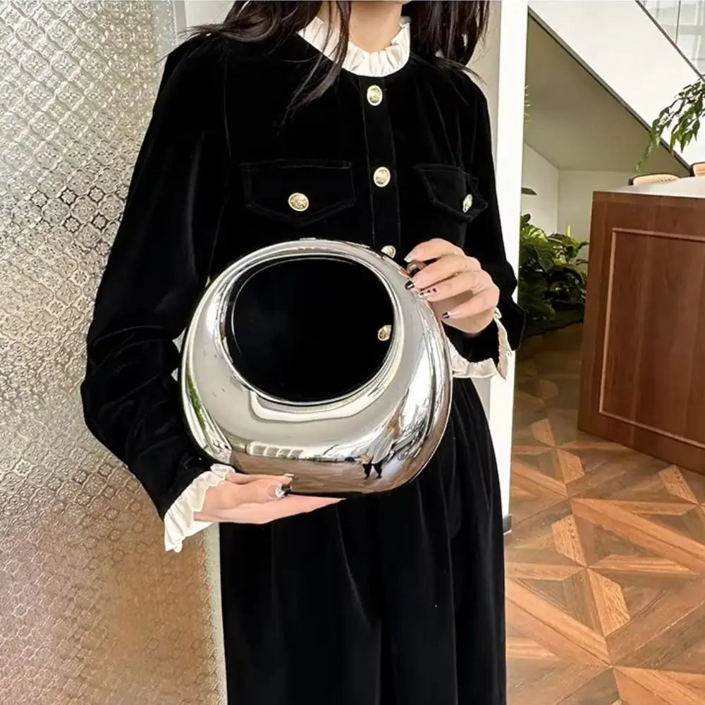 Bolsa Clutch em Acrílico Elise - Prata Bolsa Clutch em Acrílico Elise - Prata