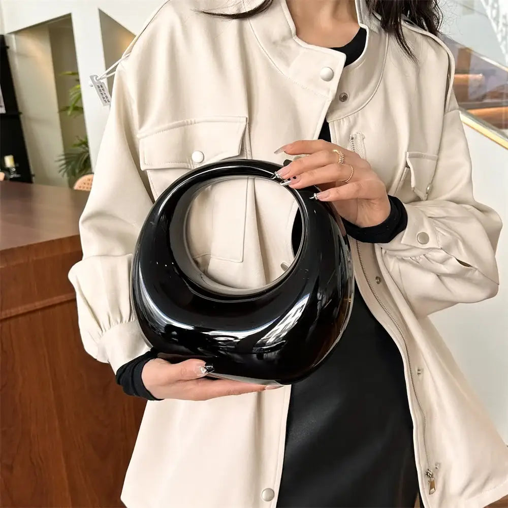Bolsa Clutch em Acrílico Elise - Preto