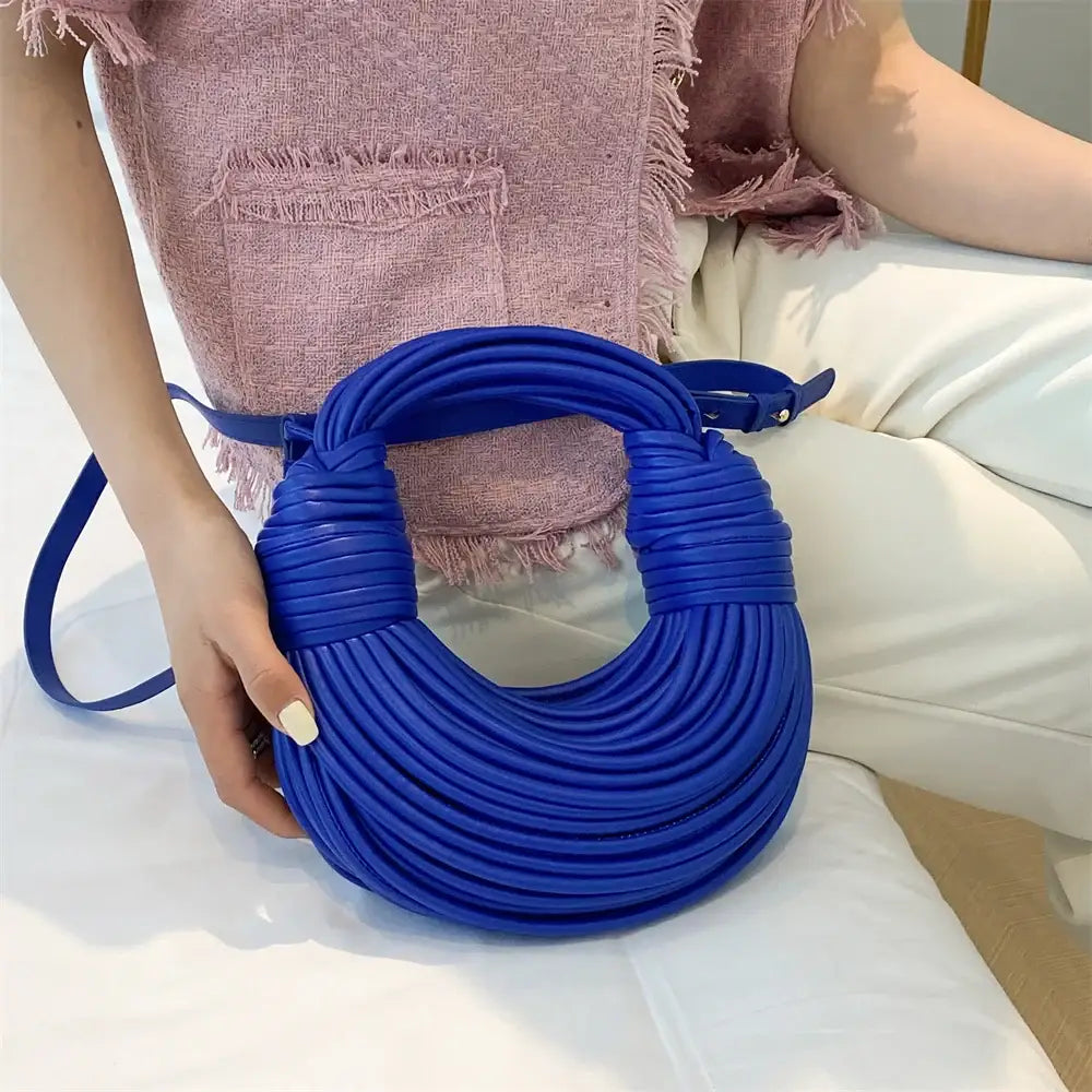 Bolsa de Mão em Couro Aurora - Azul