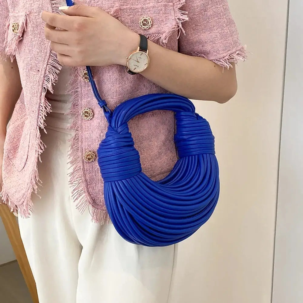 Bolsa de Mão em Couro Aurora - Azul Azul Bolsa de Mão em Couro Aurora - Azul