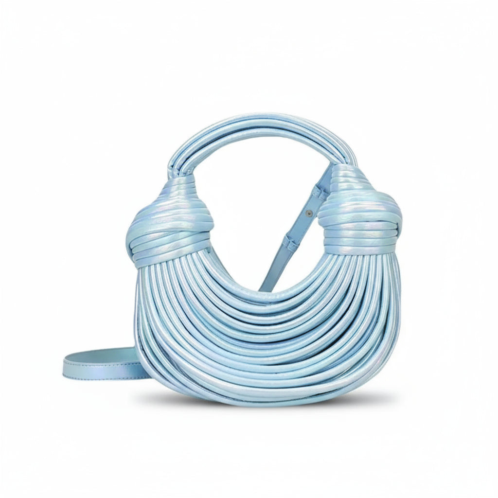 Bolsa de Mão em Couro Aurora - Azul Claro