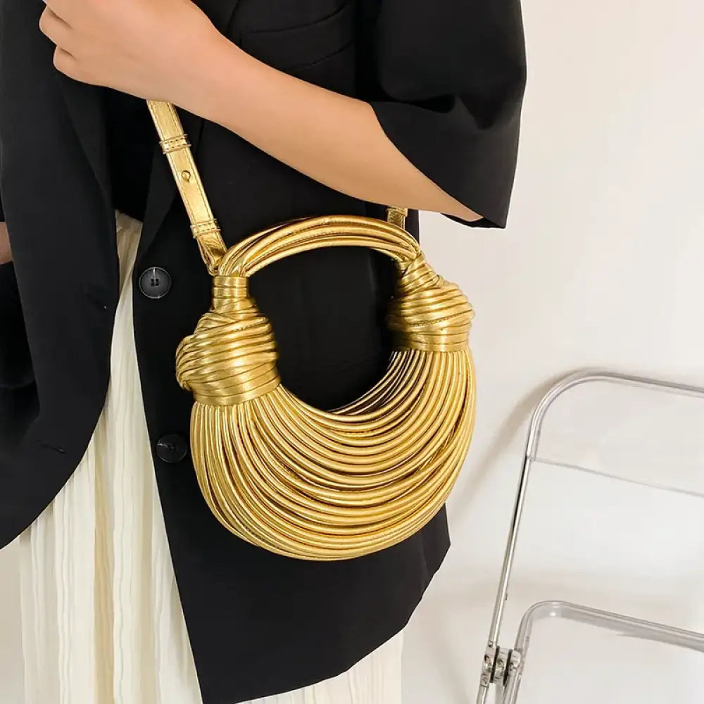 Bolsa de Mão em Couro Aurora - Dourado