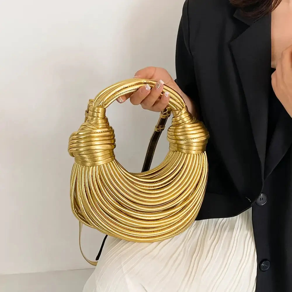 Bolsa de Mão em Couro Aurora - Dourado
