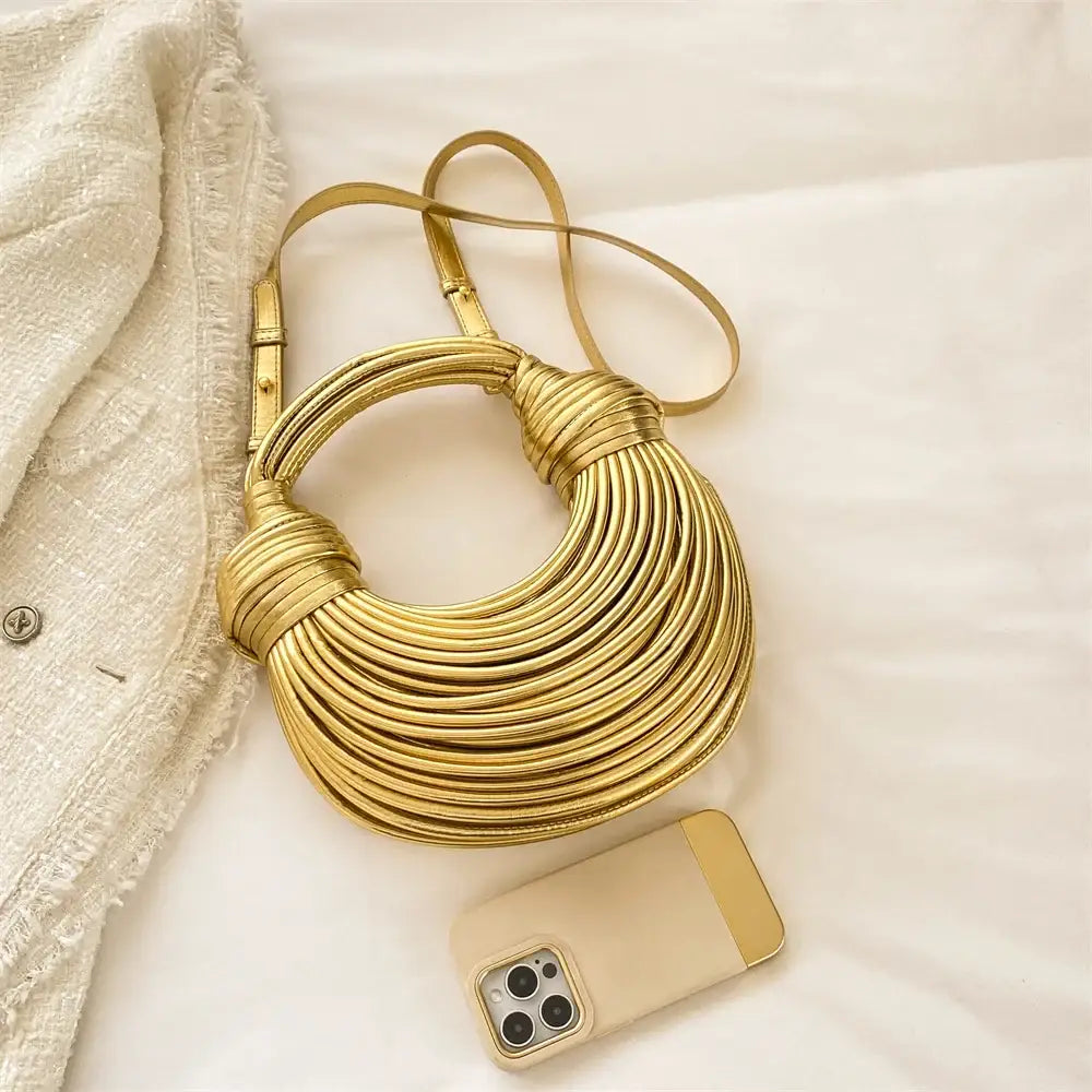 Bolsa de Mão em Couro Aurora - Dourado