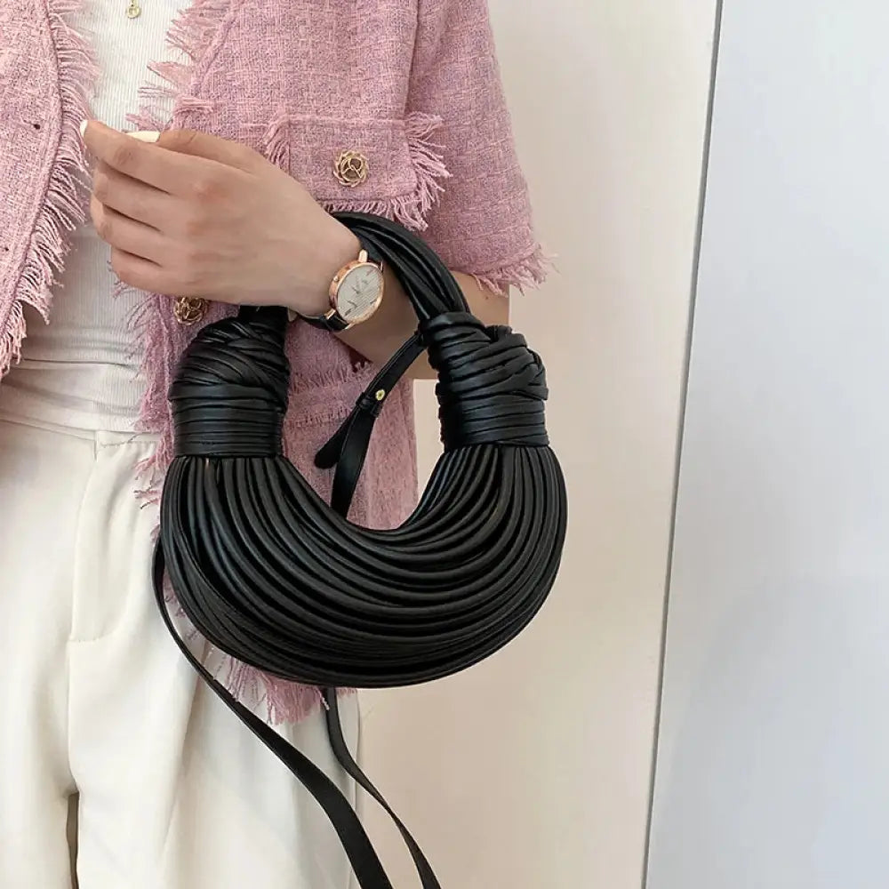 Bolsa de Mão em Couro Aurora - Preto Preto Bolsa de Mão em Couro Aurora - Preto