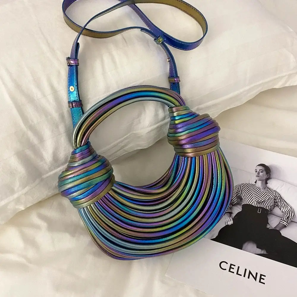 Bolsa de Mão em Couro Aurora - Rainbow