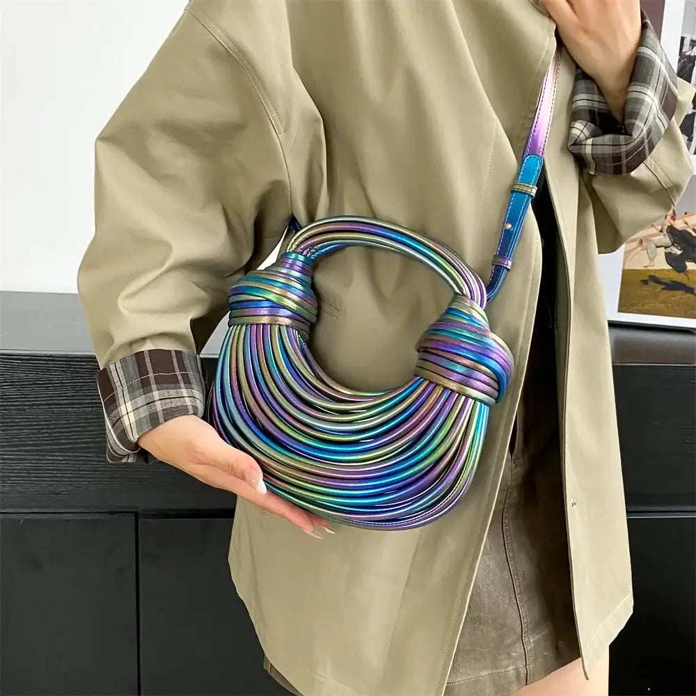 Bolsa de Mão em Couro Aurora - Rainbow