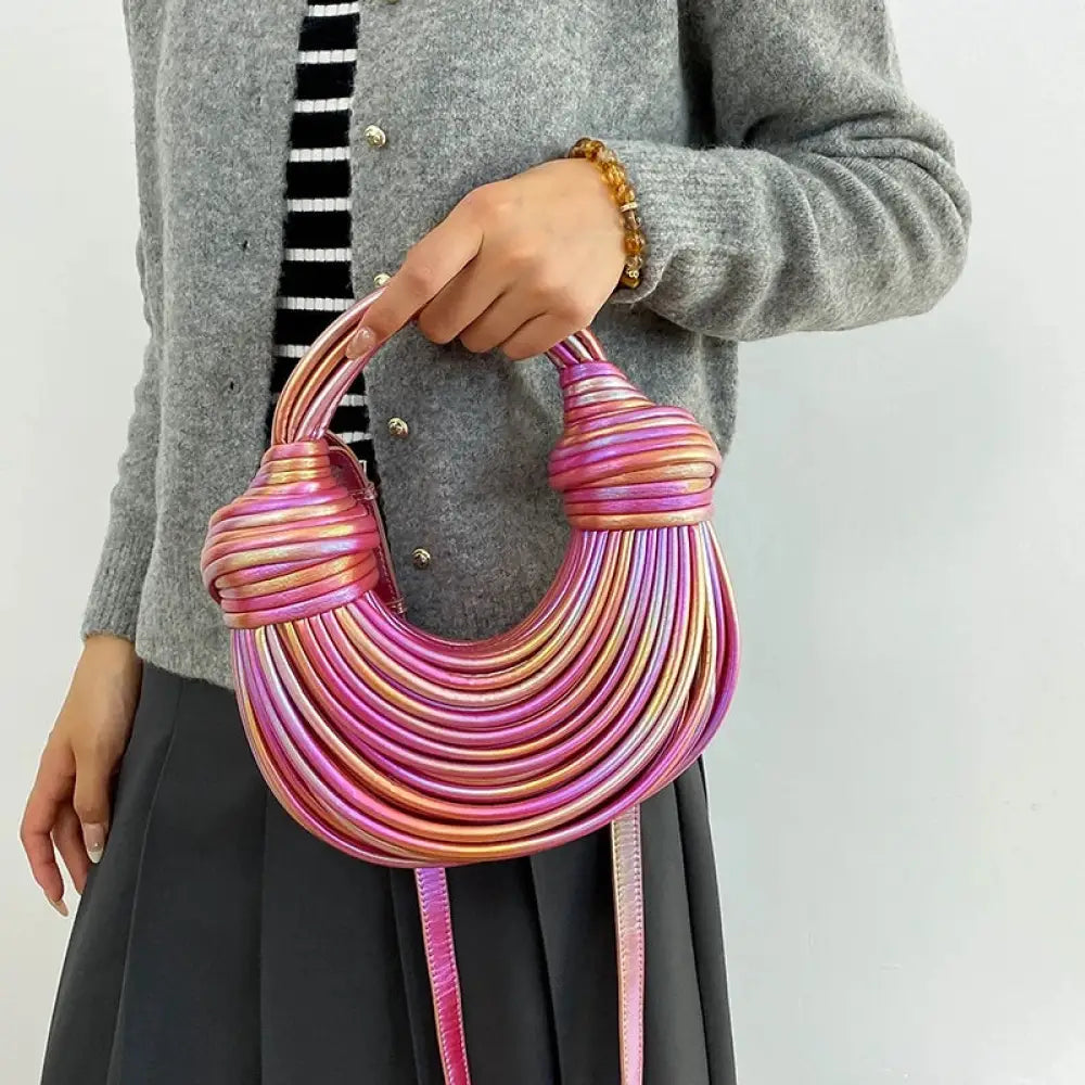 Bolsa de Mão em Couro Aurora - Rosa Bolsa de Mão em Couro Aurora - Rosa