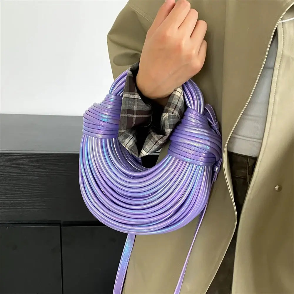 Bolsa de Mão em Couro Aurora - Roxo