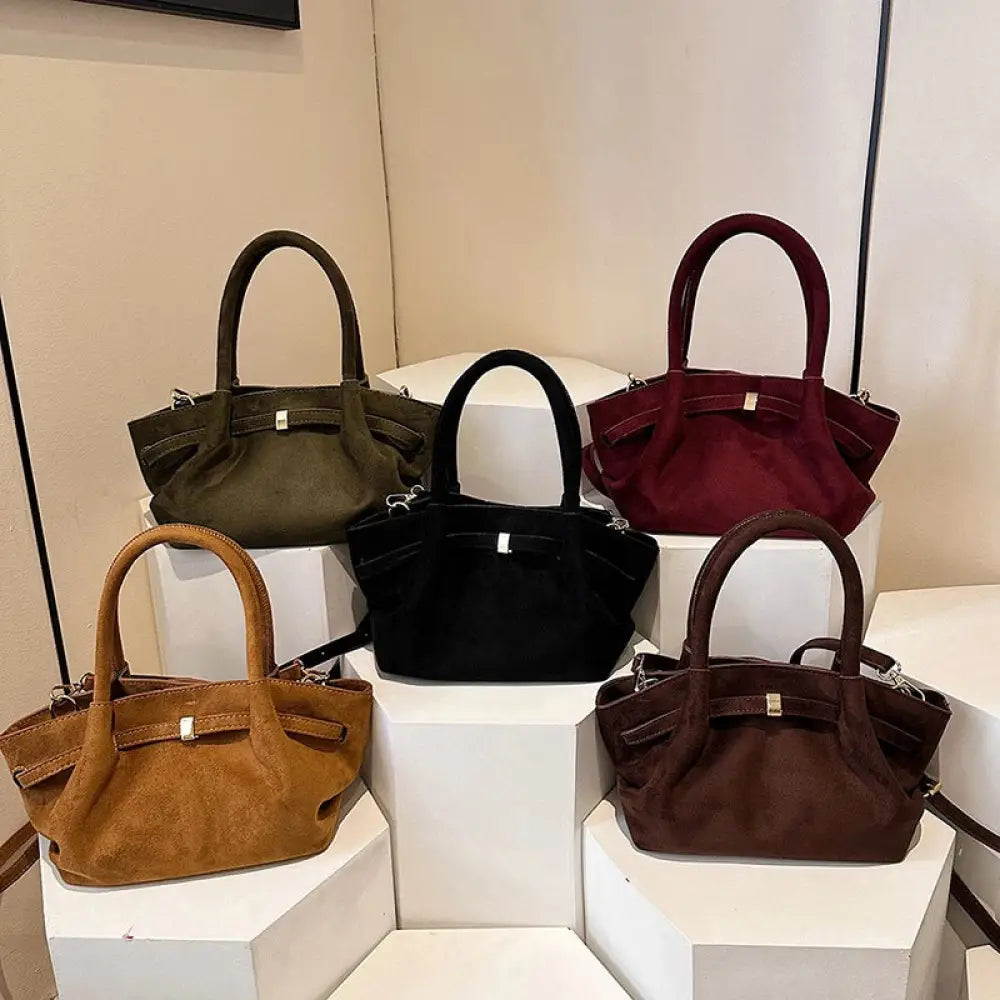 Bolsa de Mão em Veludo modelo Jolie - Café - Yanatari