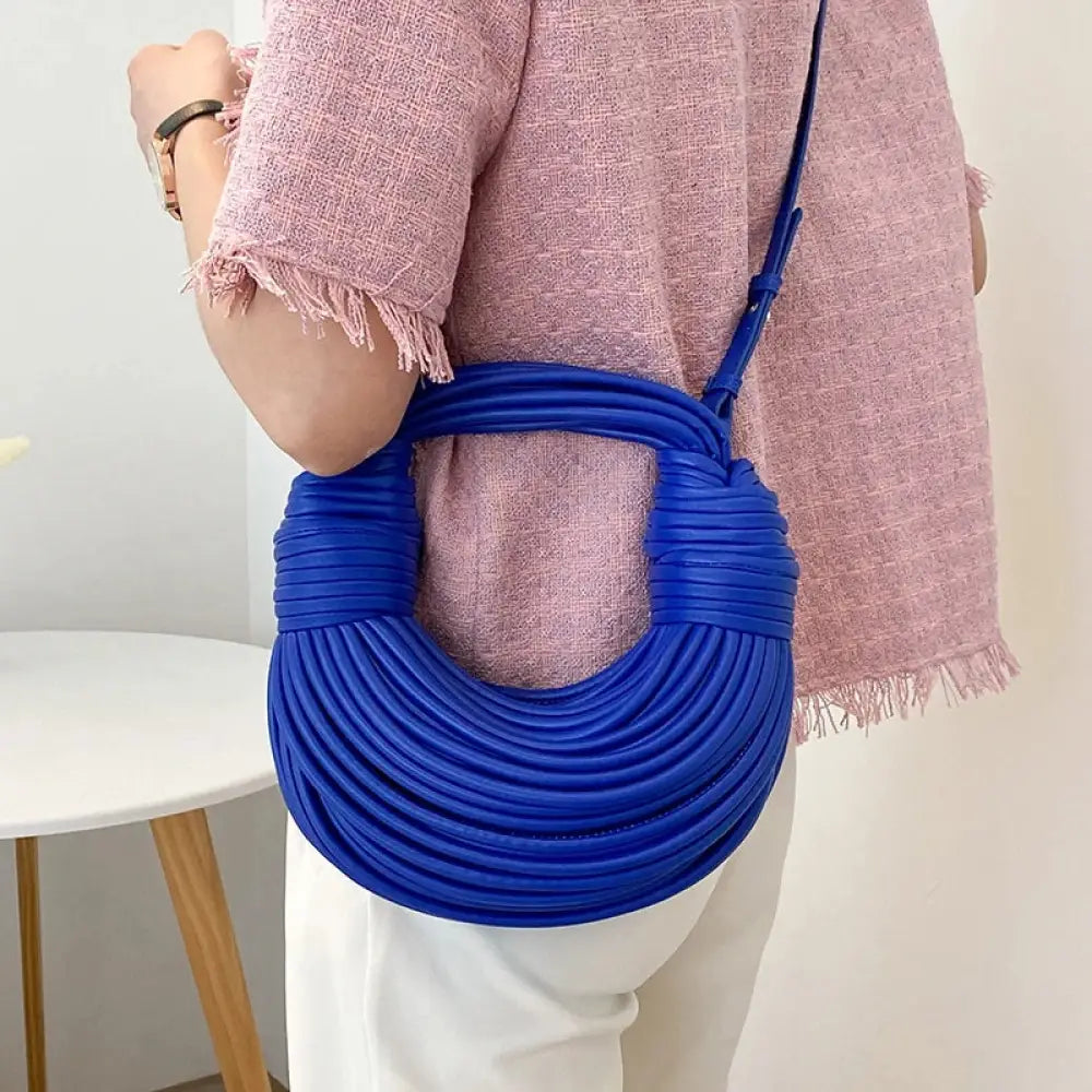 Bolsa de Mão em Couro Aurora - Azul Azul Bolsa de Mão em Couro Aurora - Azul