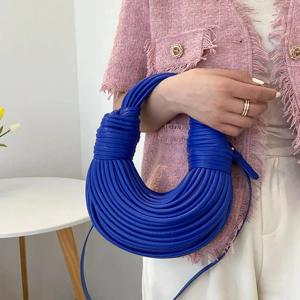 Bolsa de Mão em Couro Aurora - Azul Azul Bolsa de Mão em Couro Aurora - Azul