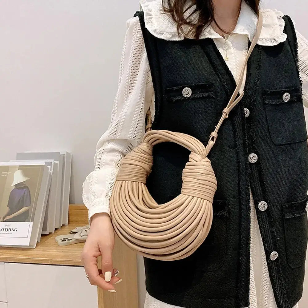 Bolsa de Mão em Couro Aurora - Bege Bolsa de Mão em Couro Aurora - Bege