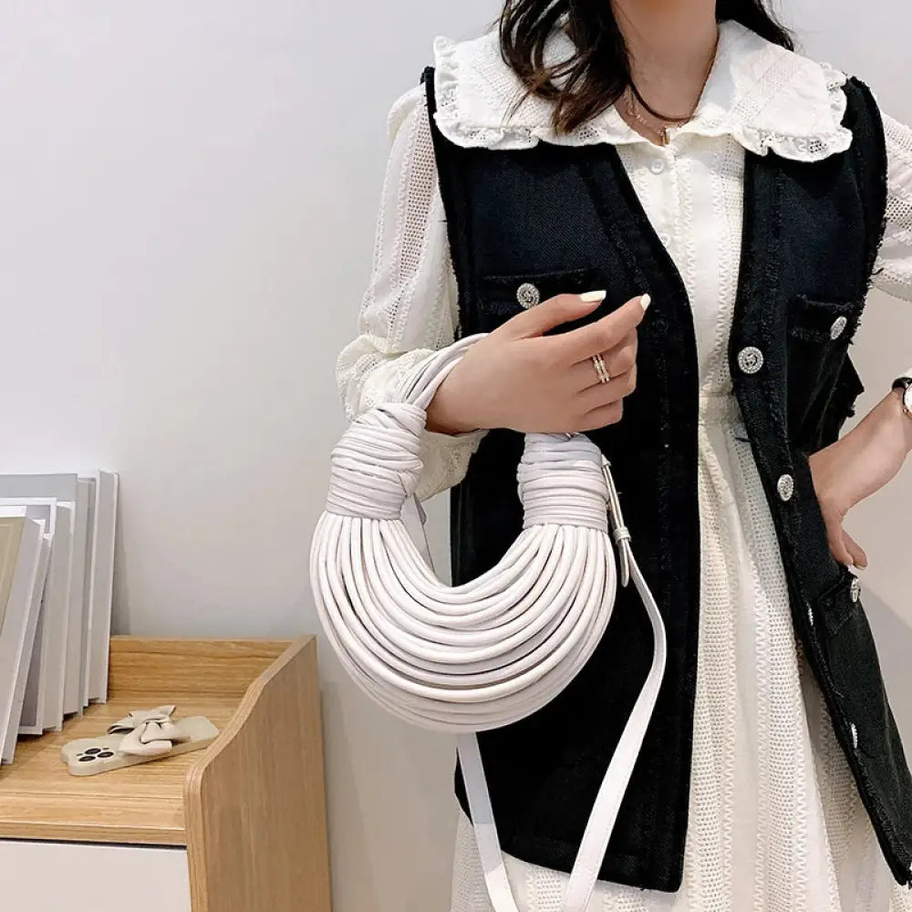 Bolsa de Mão em Couro Aurora - Branco Bolsa de Mão em Couro Aurora - Branco