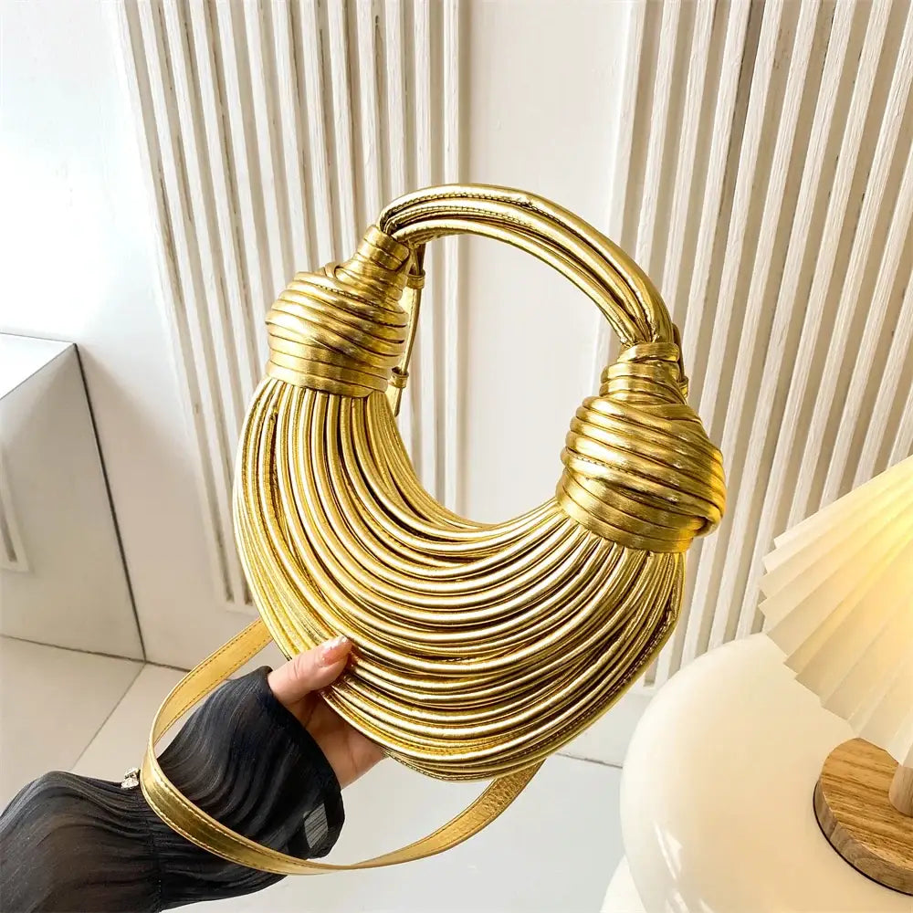 Bolsa de Mão em Couro Aurora - Dourado