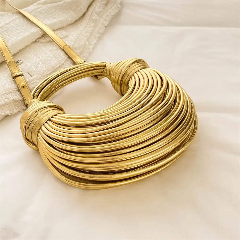 Bolsa de Mão em Couro Aurora - Dourado