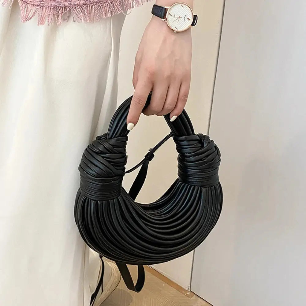 Bolsa de Mão em Couro Aurora - Preto Preto Bolsa de Mão em Couro Aurora - Preto