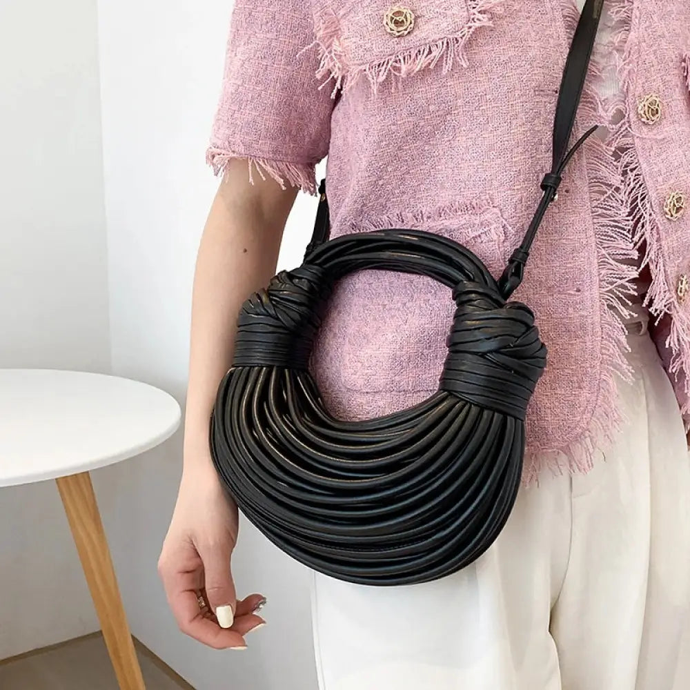Bolsa de Mão em Couro Aurora - Preto Preto Bolsa de Mão em Couro Aurora - Preto