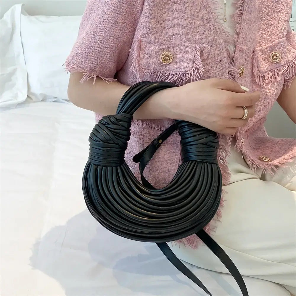 Bolsa de Mão em Couro Aurora - Preto