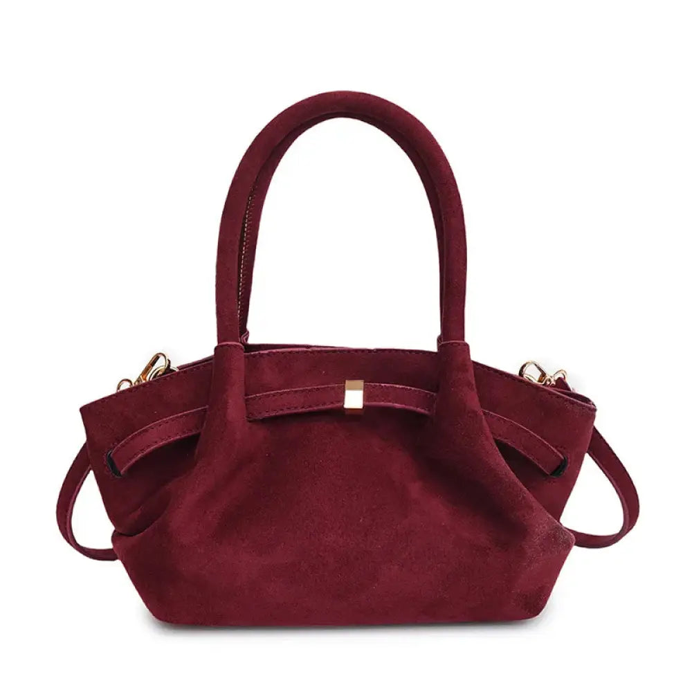Bolsa de Mão em Veludo modelo Jolie Vermelho Borgonha - Yanatari