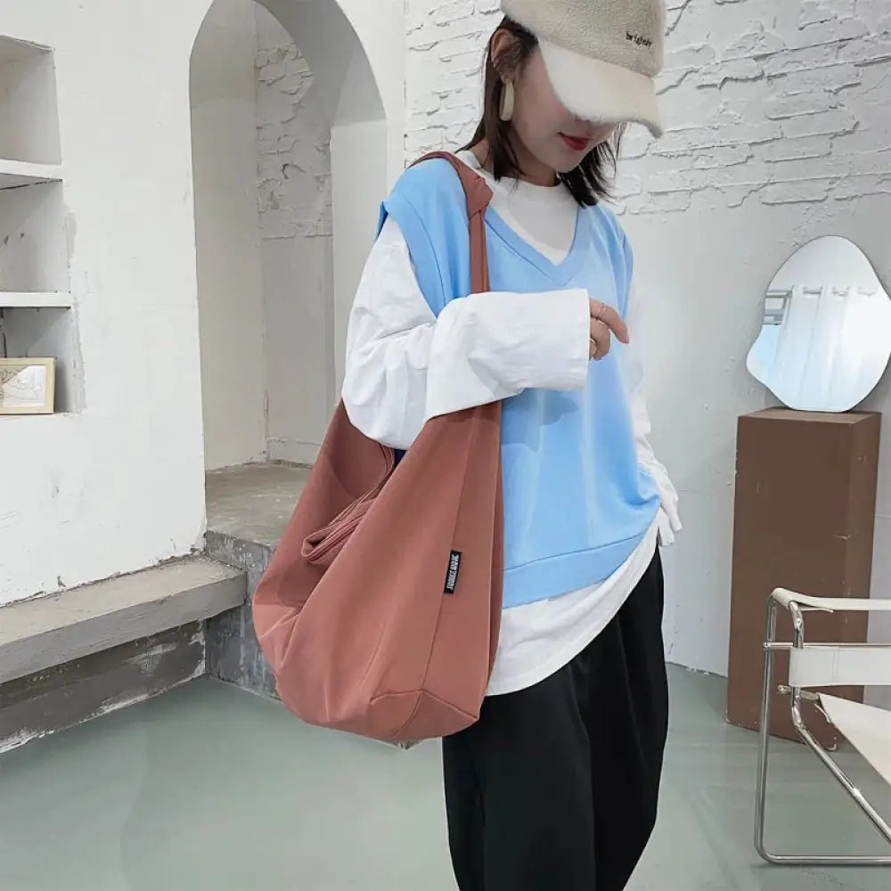 Bolsa Tote em Nylon Valentina - Rosa Bolsa Tote em Nylon Valentina - Rosa