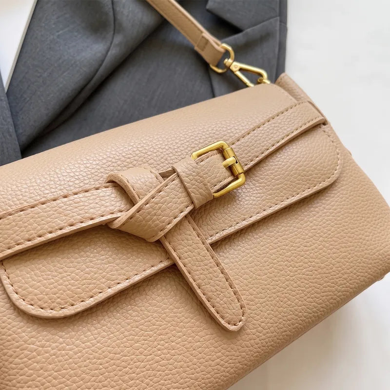 Bolsa Transversal em Couro Louise - Bege