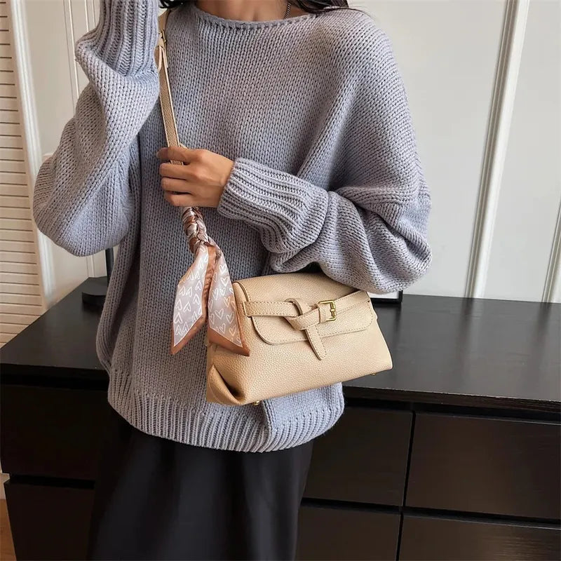 Bolsa Transversal em Couro Louise - Bege