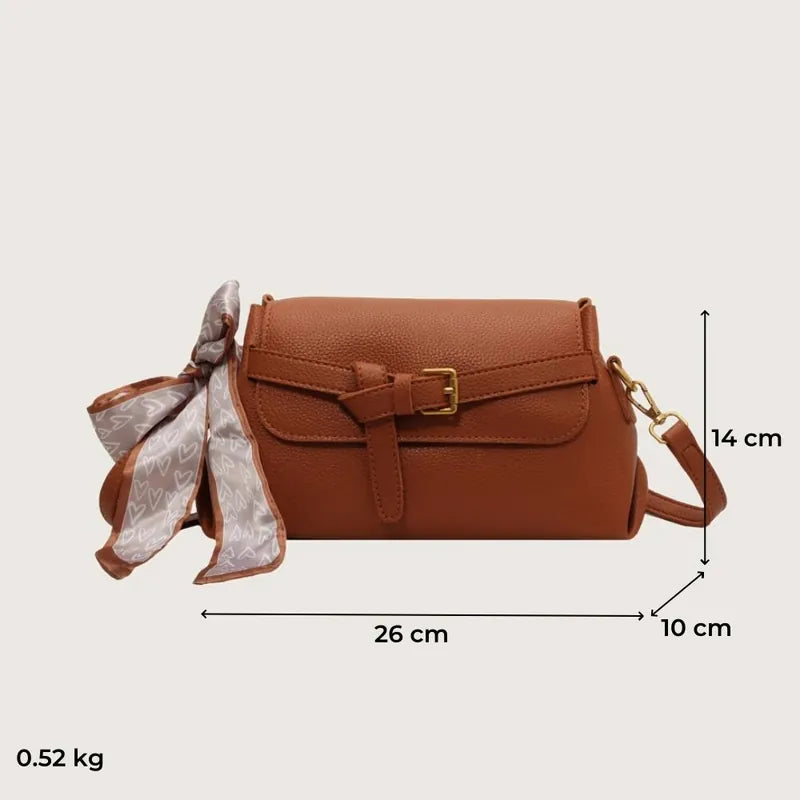 Bolsa Transversal em Couro Louise - Marrom