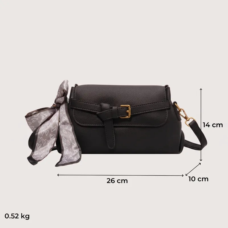 Bolsa Transversal em Couro Louise - Preto