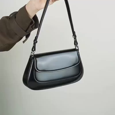 Vídeo Bolsa de Ombro em Couro modelo Levena